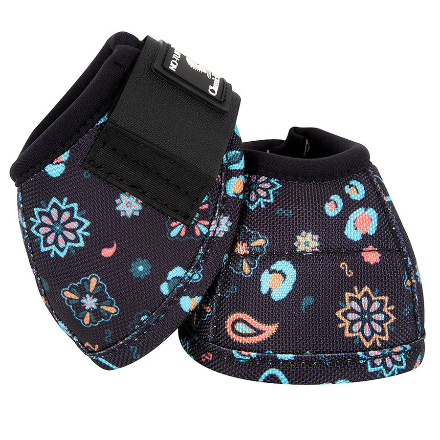Neoprene horse bell boots with floral pattern - Uhorse