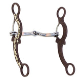 HILASON Brown Steel Clear Rhinestone Horse Gag Bit Sweet Iron Ported Chain Mouth