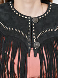 American Darling Black Genuine Suede leather ladies Dress Pink