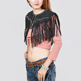 American Darling Black Genuine Suede leather ladies Dress Pink