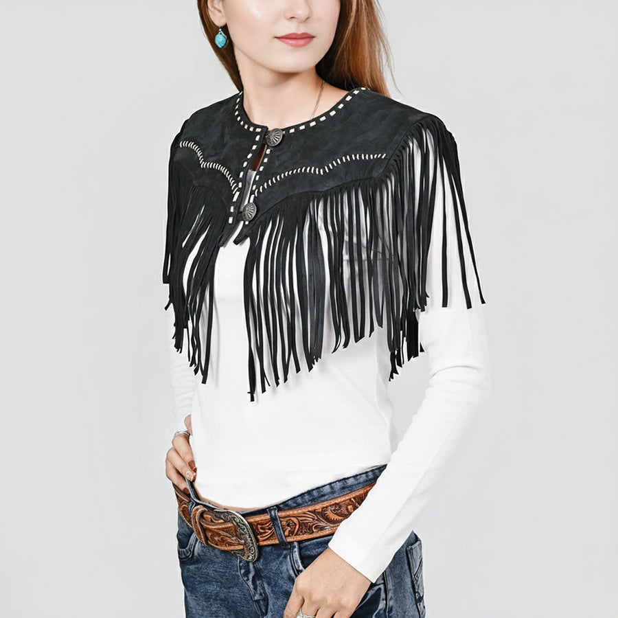 American Darling Black Genuine Suede leather ladies Dress Pink