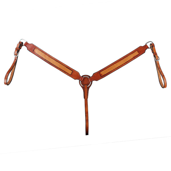 HILASON W. H. Genuine American Leather Breast Collar Tan – by Hilason – Cowboy and equestrian accessories