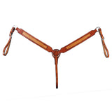 HILASON W. H. Genuine American Leather Breast Collar Tan – by Hilason – Cowboy and equestrian accessories