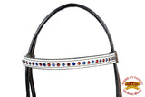 HILASON Western Horse Headstall Tack  American Leather Dark Brown W/ Rhinestones