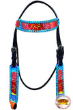 HILASON Western Horse Headstall Tack Genuine American Leather Black