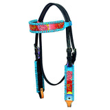 HILASON Western Horse Headstall Tack Genuine American Leather Black