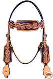 HILASON Western Horse Headstall Tack Genuine American Leather Tan