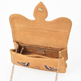 American Darling Rodeo Embroidered Suede Crossbody Bag Cowboy Gold