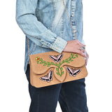 American Darling Rodeo Embroidered Suede Crossbody Bag Cowboy Gold