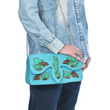 American Darling Rodeo Embroidered Suede Crossbody Bag Cowboy Gold