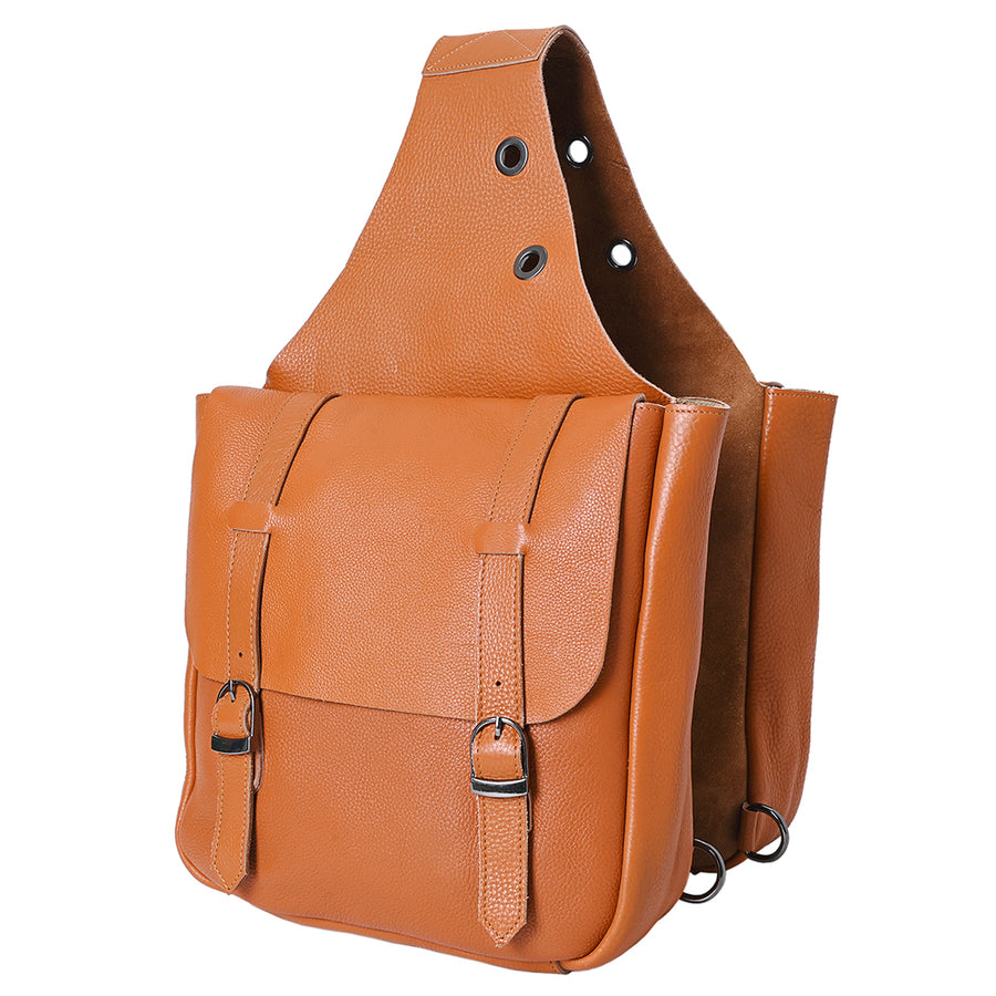 HILASON Soft Leather Horse Saddle Bag Brown | Equestrian Western Adjustable Closure