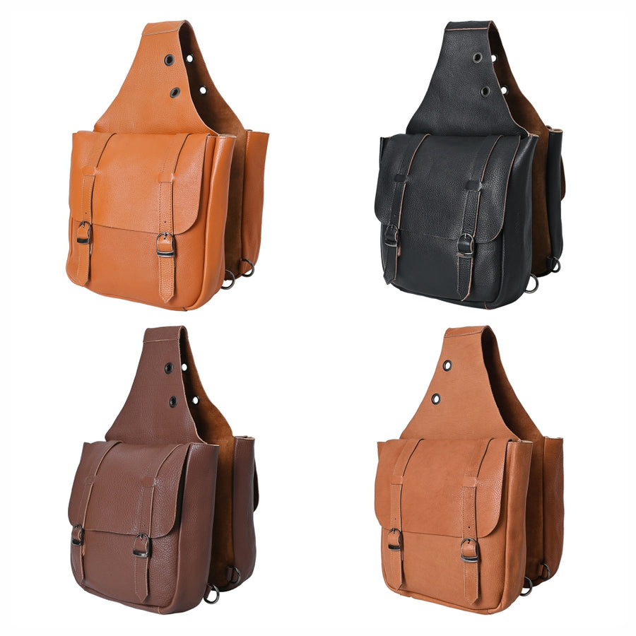 HILASON Soft Leather Horse Saddle Bag Brown | Equestrian Western Adjustable Closure
