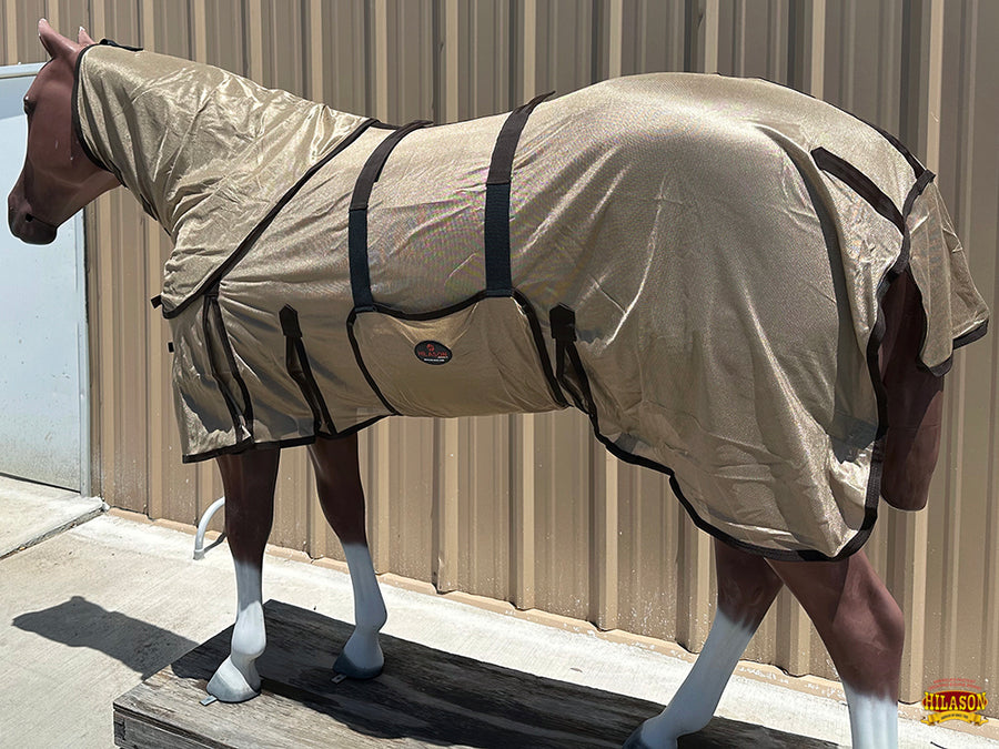 HILASON Horse Fly Sheet UV Protect Breathable Mesh Bug Mosquito Spring | Summer Horse Rug | Fly Rug