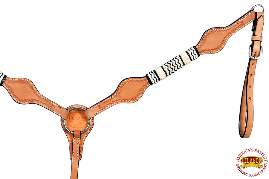 HILASON Western Horse Breast Collar Tack Genuine American Leather Tan