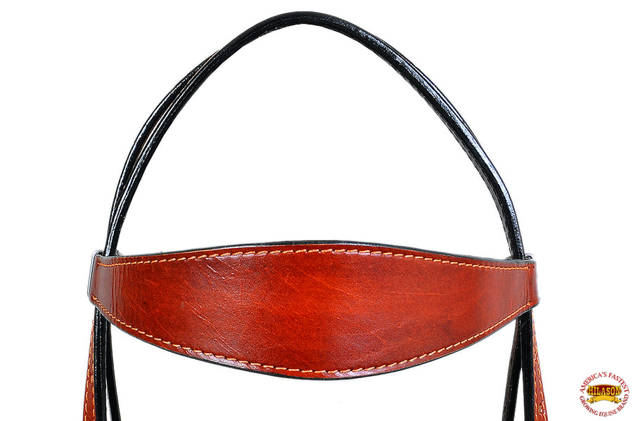 HILASON Western Horse Headstall & Breast Collar Set Tack Genuine American Leather Plain Mahogany