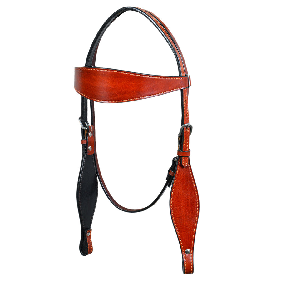 HILASON Western Horse Headstall Tack Genuine American Leather Plain Mahogany - Uhorse