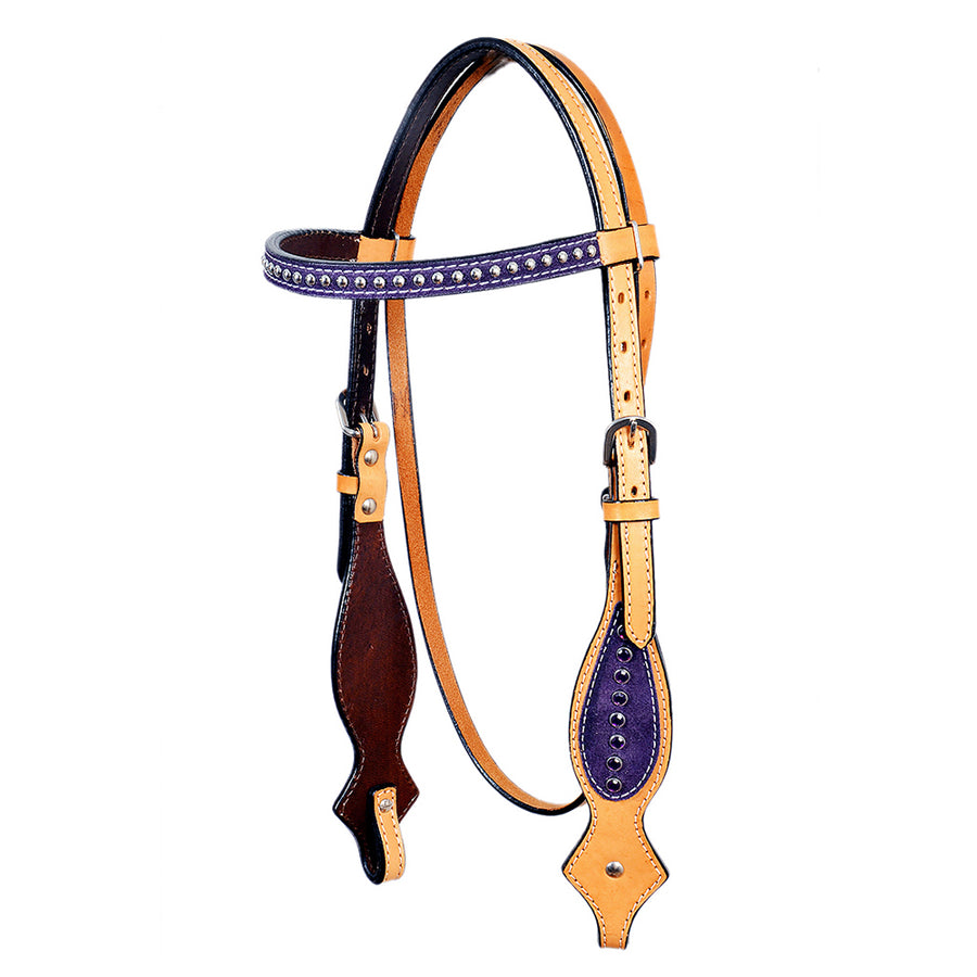 HILASON Western Horse Headstall Tack Genuine American Leather Tan - Uhorse
