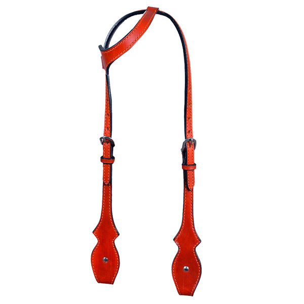 HILASON Western Genuine Leather Horse One Ear Headstall Tack Mahogany - Uhorse