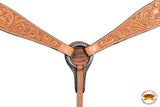 HILASON Western Genuine Leather Horse Breast Collar Tack Tan Floral