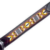 HILASON Western Horse Leather Headstall & Breast Collar Set Black Beaded