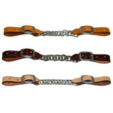 5/8" HILASON Western Latigo Leather Flat Twisted Curb Chain Strap