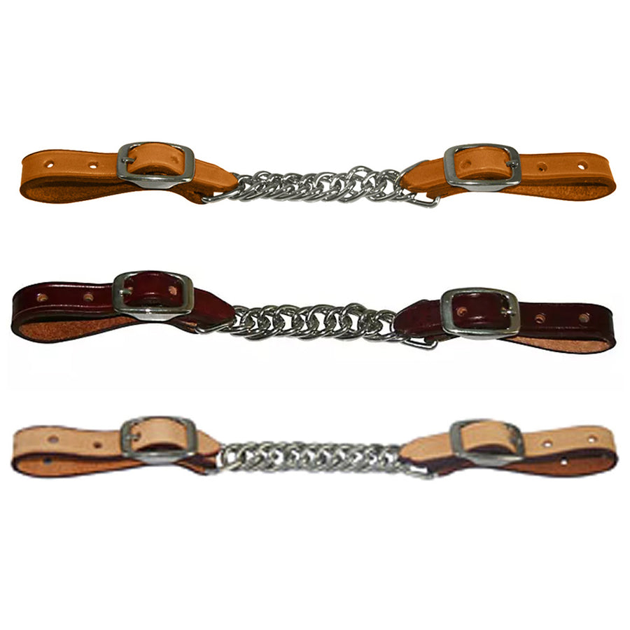 HILASON Western 5/8" Single Flat Link Nickel Twisted Curb Chain Strap