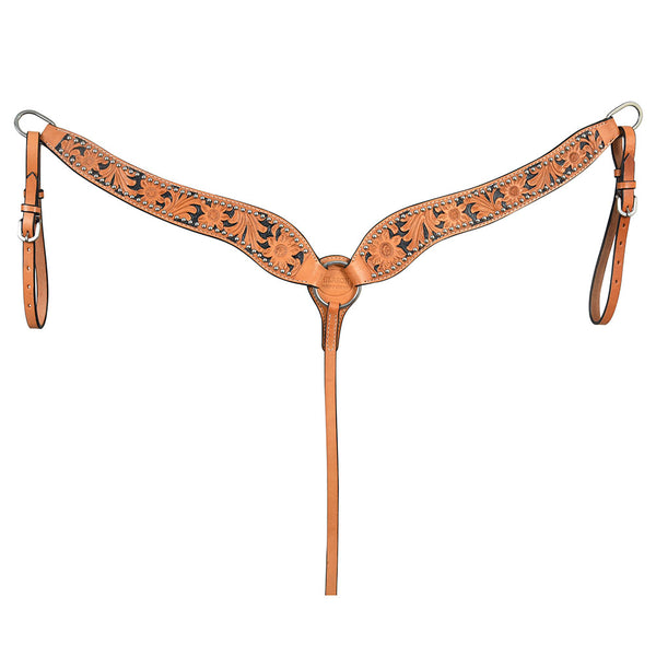 HILASON W. Genuine Leather H. Breast Collar Tk. Tan Floral by Hilason – Cowboy and equestrian accessories