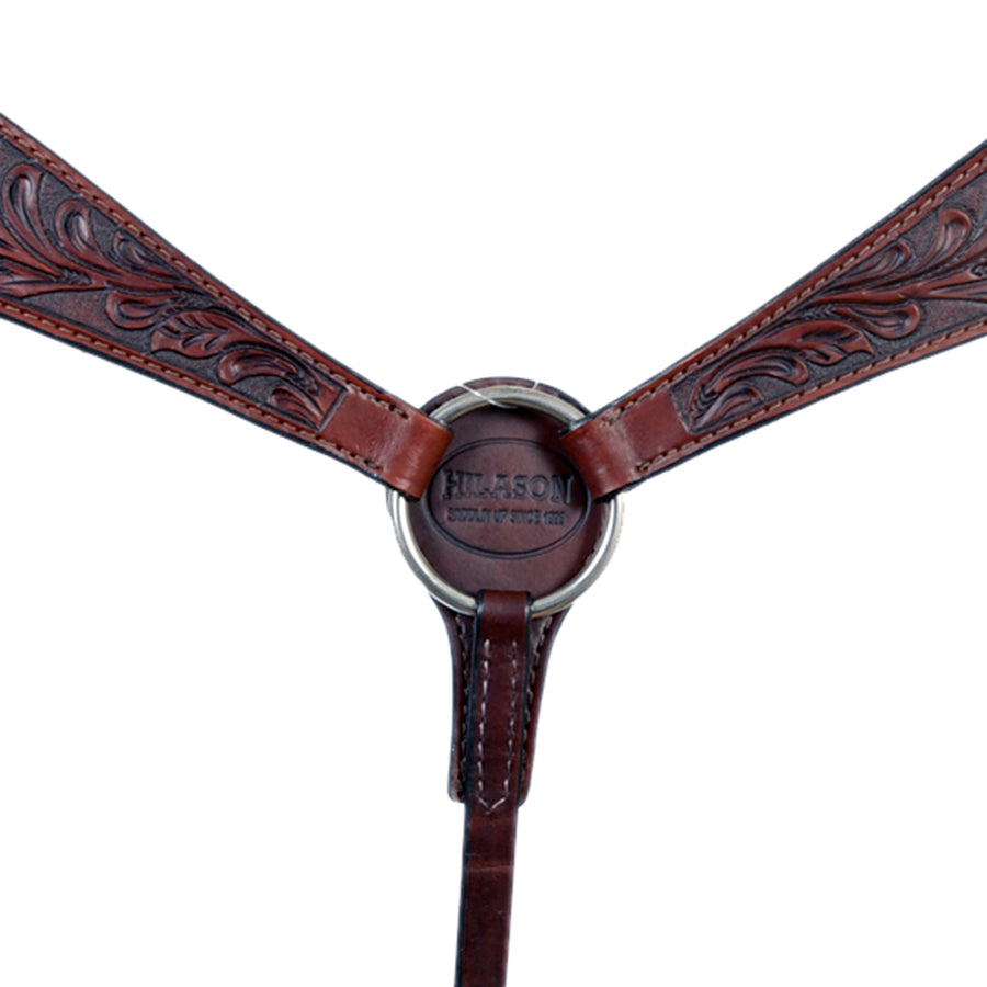HILASON Western Genuine Leather Horse Breast Collar Tack Dark Brown Floral