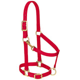 Red Nylon Basic Adjustable Chin And Throat Snap Horse Halter By Weaver Lether