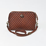 American Darling Woven Leather Crossbody Bag for Women, Western Shoulder Purse with Adjustable Strap Brown