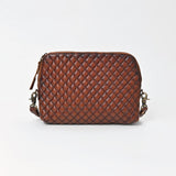 American Darling Woven Leather Crossbody Bag for Women, Western Shoulder Purse with Adjustable Strap Brown
