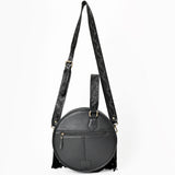 AMERICAN DARLING Tooled Leather Canteen Bag Fringe Turquoise Beading