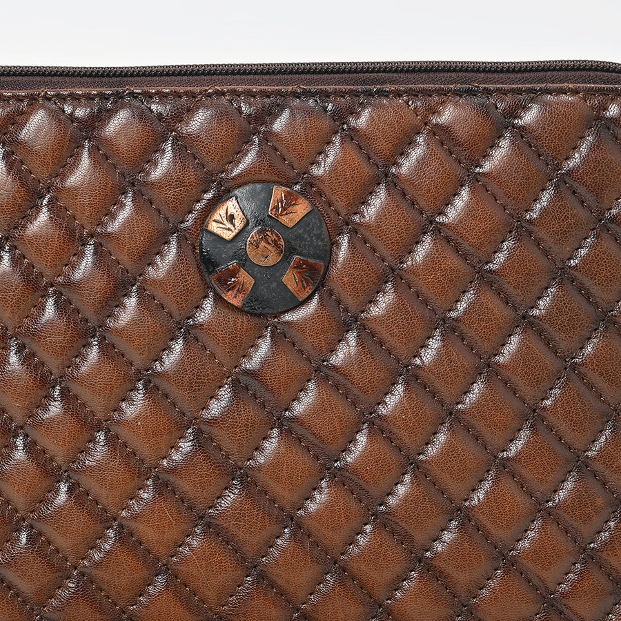 American Darling Woven Leather Crossbody Bag for Women, Western Shoulder Purse with Adjustable Strap Dark Brown
