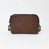 American Darling Woven Leather Crossbody Bag for Women, Western Shoulder Purse with Adjustable Strap Dark Brown