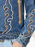 American Darling Western Apparel Embroidered Denim Fabric Handcrafted Heritage Jacket for Women with Western Motifs