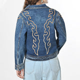 American Darling Western Apparel Embroidered Denim Fabric Handcrafted Heritage Jacket for Women with Western Motifs