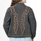 American Darling Western Apparel Embroidered Denim Fabric Handcrafted Heritage Jacket for Women with Western Motifs