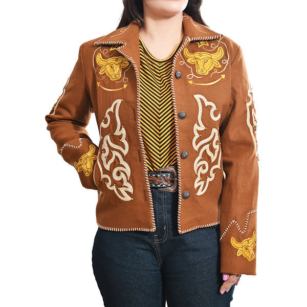 American Darling Western Embroidered Apparel - Artisan Handcrafted Woolen Jacket - Uhorse