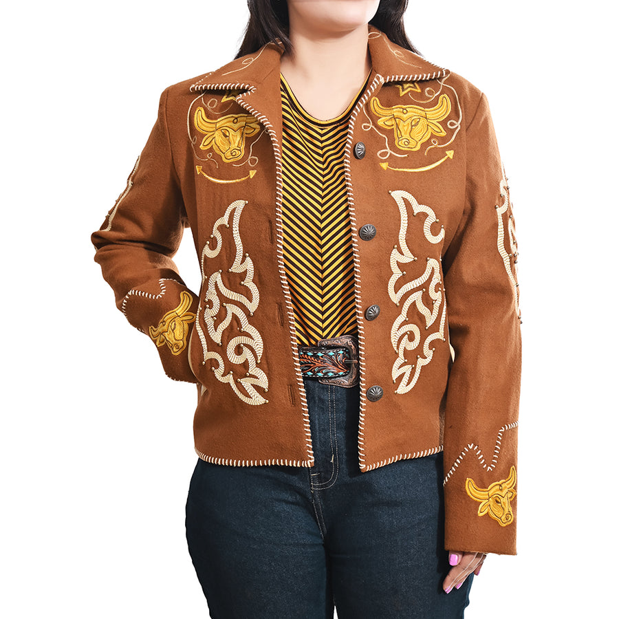 American Darling Western Embroidered Apparel - Artisan Handcrafted Woolen Jacket - Uhorse