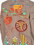 American Darling Women’s Western Embroidered Blazer Jacket Cowgirl Rodeo NFR Vintage Cactus Wagon Tailored Fashion Coat