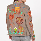 American Darling Women’s Western Embroidered Blazer Jacket Cowgirl Rodeo NFR Vintage Cactus Wagon Tailored Fashion Coat