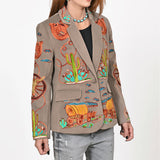 American Darling Women’s Western Embroidered Blazer Jacket Cowgirl Rodeo NFR Vintage Cactus Wagon Tailored Fashion Coat