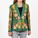 American Darling Women’s Western Embroidered Blazer Green Cowgirl Rodeo NFR Floral Spurs Bronco Horseshoe Tailored Jacket