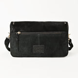 American Darling Hair-On Leather Crossbody Handbag for Women, Western Studded Flap Shoulder Style