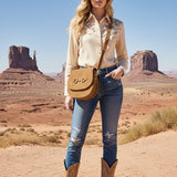 American Darling Crossbody Genuine Suede Leather Women Bag Western Handbag