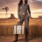 American Darling Breifcase Hair On Genuine Leather Women Bag Western Handbag