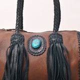 American Darling Duffel Hair on Genuine Leather Western Women Bag | Handbag Duffle Weekend Travel Bags for