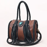 American Darling Duffel Hair on Genuine Leather Western Women Bag | Handbag Duffle Weekend Travel Bags for