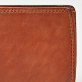 Spaghetti Western Full Grain Leather Bifold Wallet for Men Slim Minimalist Card Holder with ID Window