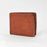 Spaghetti Western Full Grain Leather Bifold Wallet for Men Slim Minimalist Card Holder with ID Window - Uhorse